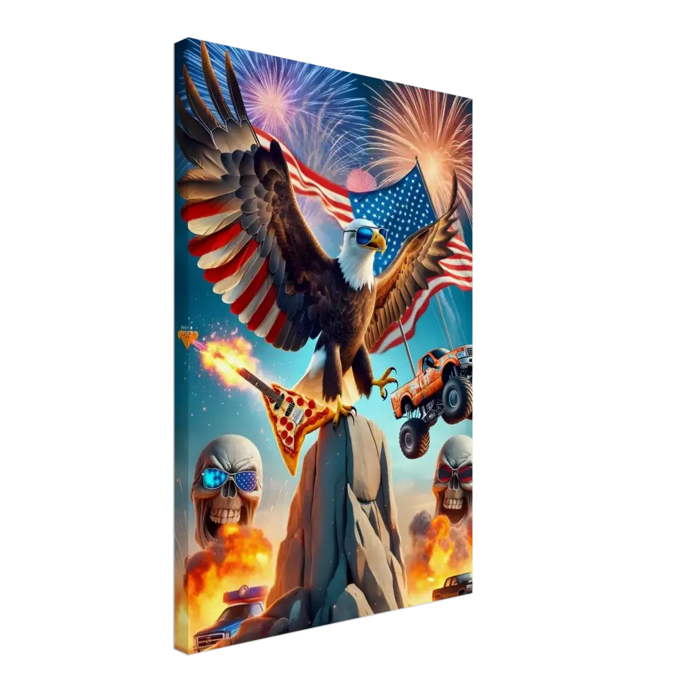 Patriotic eagle artwork on Canvas Freedom Shreds Eternal PixiOnyx Apex Americana