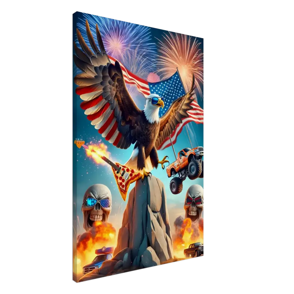 Patriotic American-themed artwork on the Canvas Freedom Shreds Eternal by PixiOnyx Apex Americana