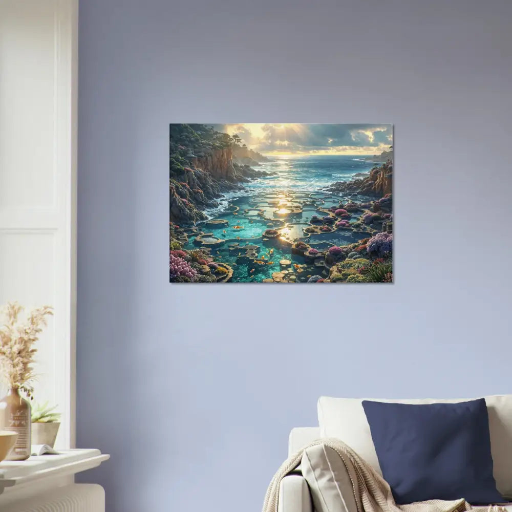 Coastal landscape art print on Canvas Garden of the Tides PixiOnyx Sculpted Serenity Edition