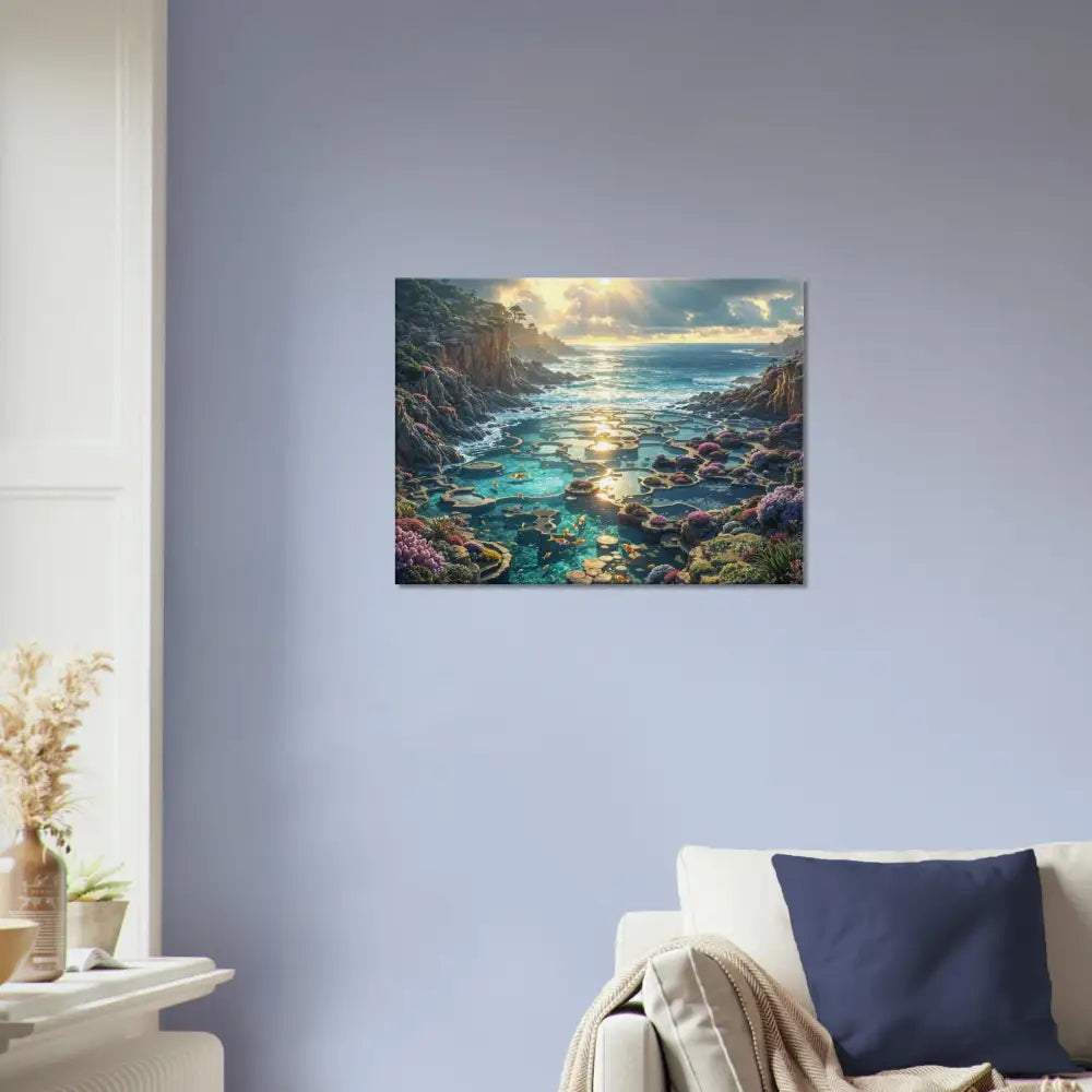 Coastal landscape art print on Canvas Garden of the Tides PixiOnyx Sculpted Serenity Edition
