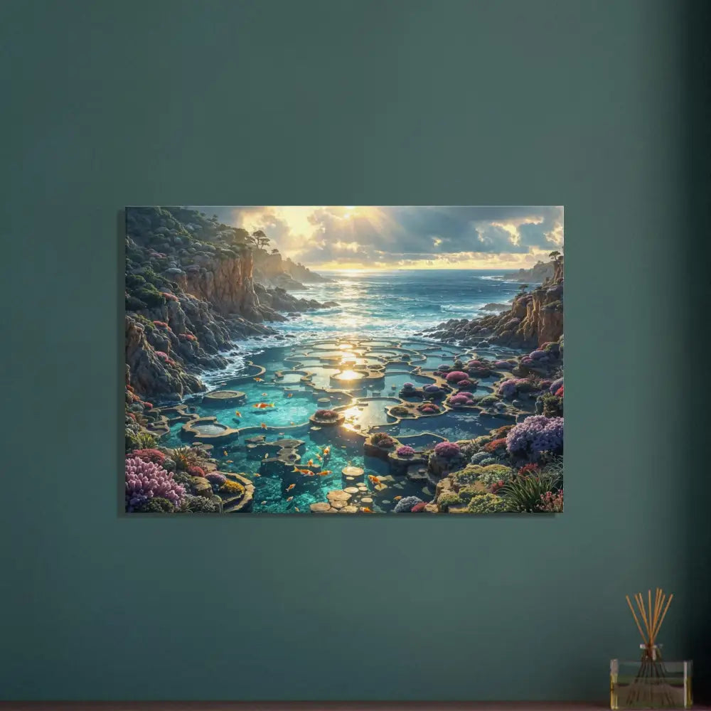 Coastal landscape painting from Canvas Garden of the Tides PixiOnyx Sculpted Serenity Edition
