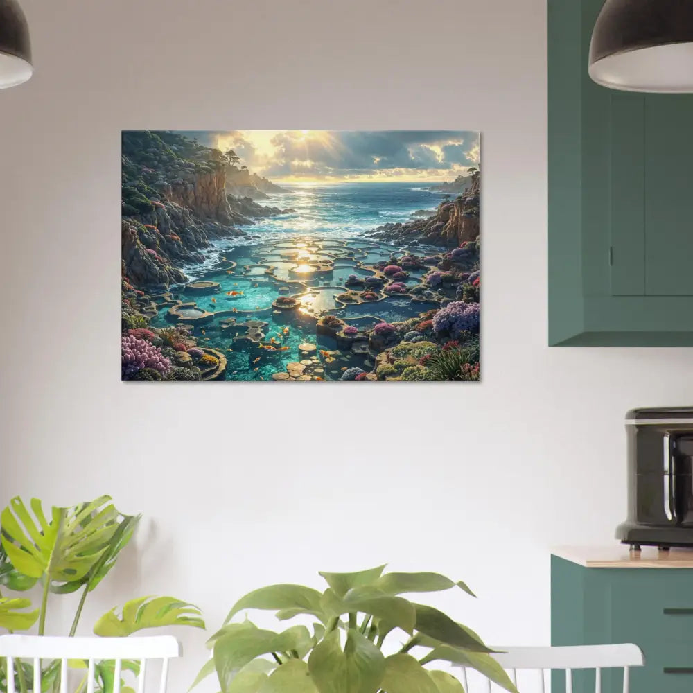 Coastal landscape wall art Canvas Garden of the Tides PixiOnyx Sculpted Serenity Edition