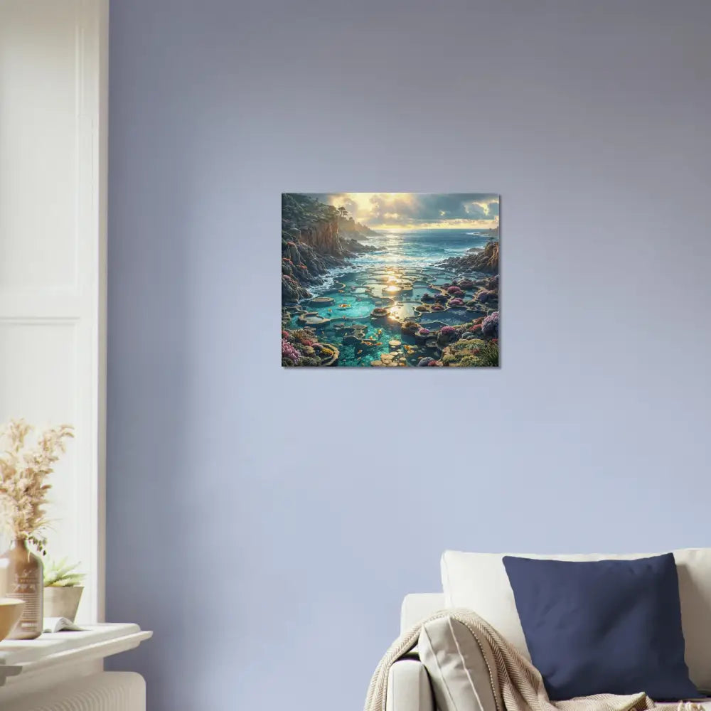 Coastal landscape art print on Canvas Garden of the Tides PixiOnyx Sculpted Serenity Edition