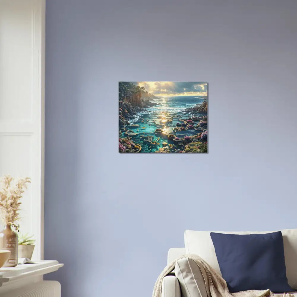 Coastal seascape artwork displayed on Canvas Garden of the Tides PixiOnyx Sculpted Serenity Edition