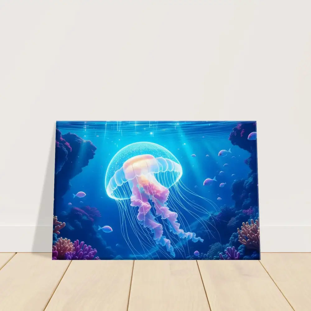 Jellyfish underwater canvas art from Glowing Wanderer Cosmic Drift by PixiOnyx Ocean Reverie