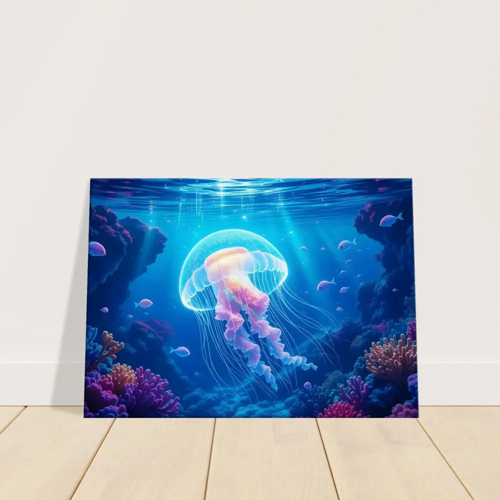 Jellyfish underwater canvas art from PixiOnyx Ocean Reverie glowing wanderer collection
