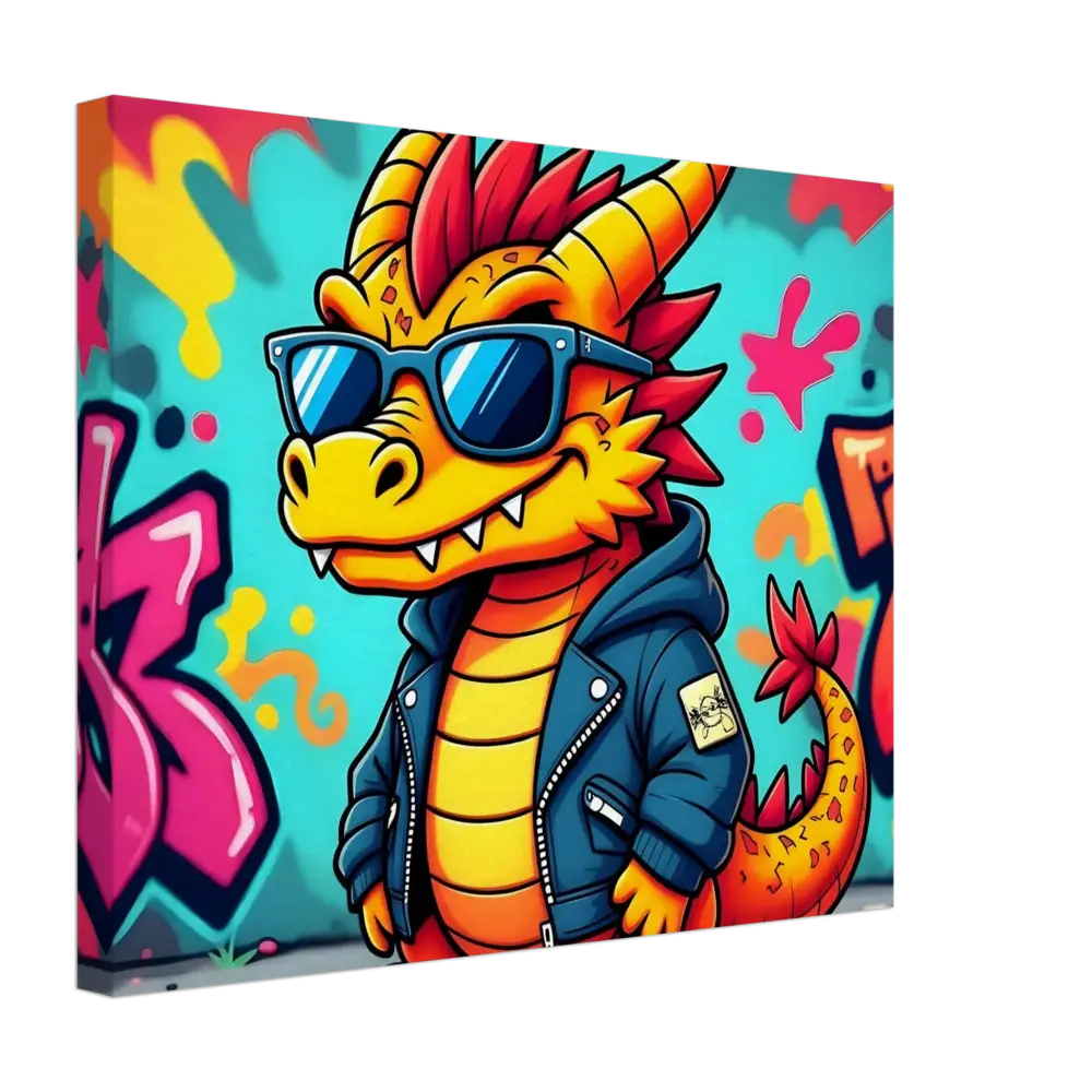 Cool cartoon dragon on Canvas for Graffiti Groove Dragon PixiOnyx Urban Pop Canvas