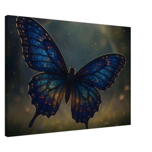 Blue butterfly canvas art from PixiOnyx Dreamform Display of Nature on Luminara Ascend Canvas
