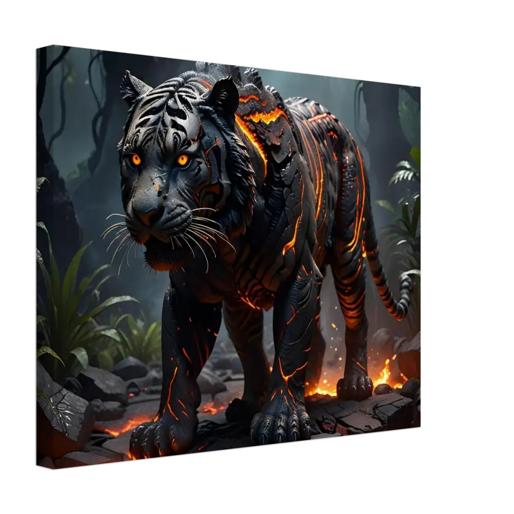 Lava-infused tiger sculpture from Canvas Molten Majesty PixiOnyx Naturebound Firecore Fantasy