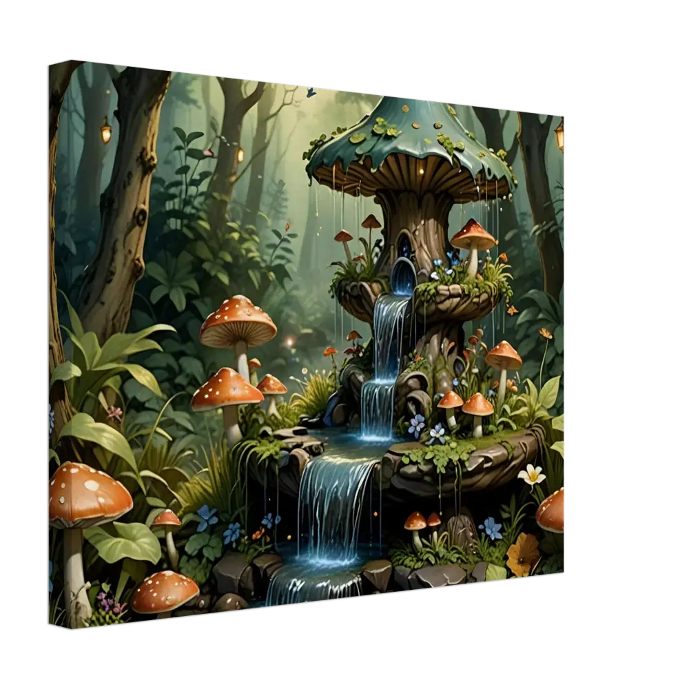 Enchanting Mushroom House Fountain from Canvas Mushroom Cascade Shrine by PixiOnyx
