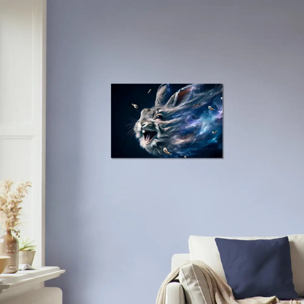 Rabbit head with cosmic energy from PixiOnyx Deep Space Texture Series Canvas Nebula Howl