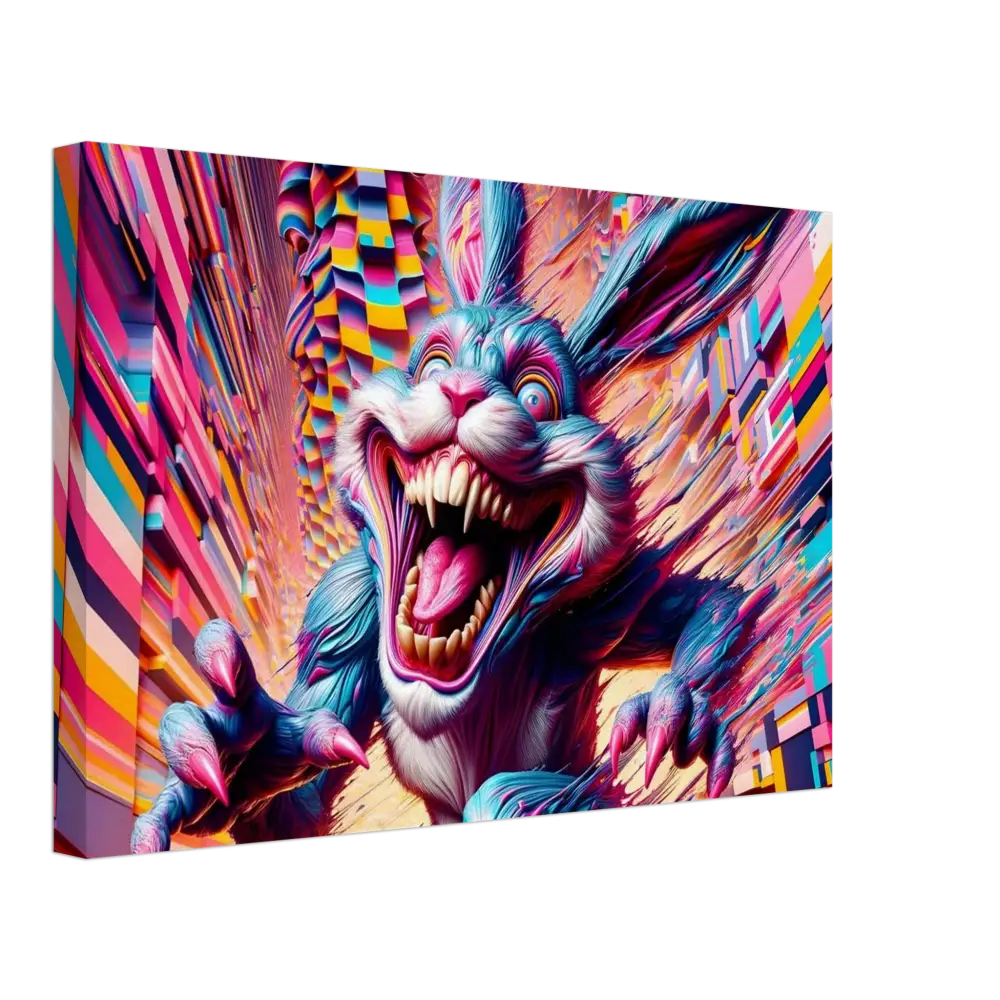 Colorful monstrous rabbit canvas from PixiOnyx Distortion Texture Series for Pixel Panic