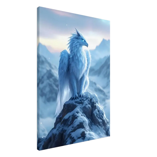 Fantasy art canvas print of Frostpeak Gryphon by PixiOnyx for stunning wall decor