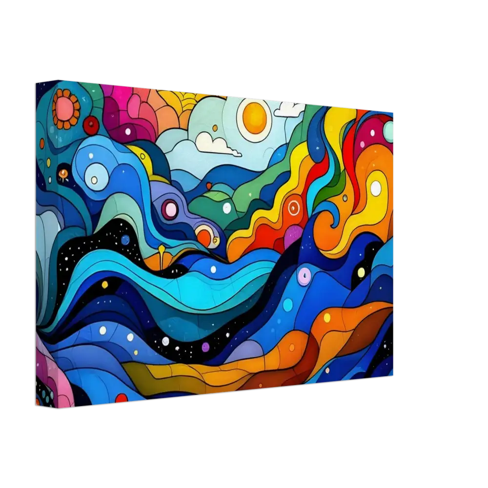Colorful abstract landscape painting on Canvas Print Layered Spectrum wall art