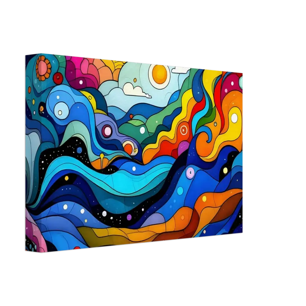 Colorful abstract landscape painting on Canvas Print Layered Spectrum Wall Art