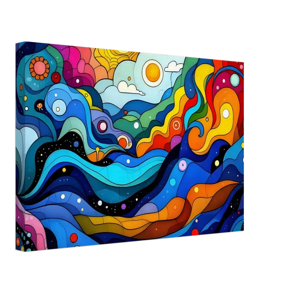 Colorful abstract landscape painting on Canvas Print Layered Spectrum Wall Art