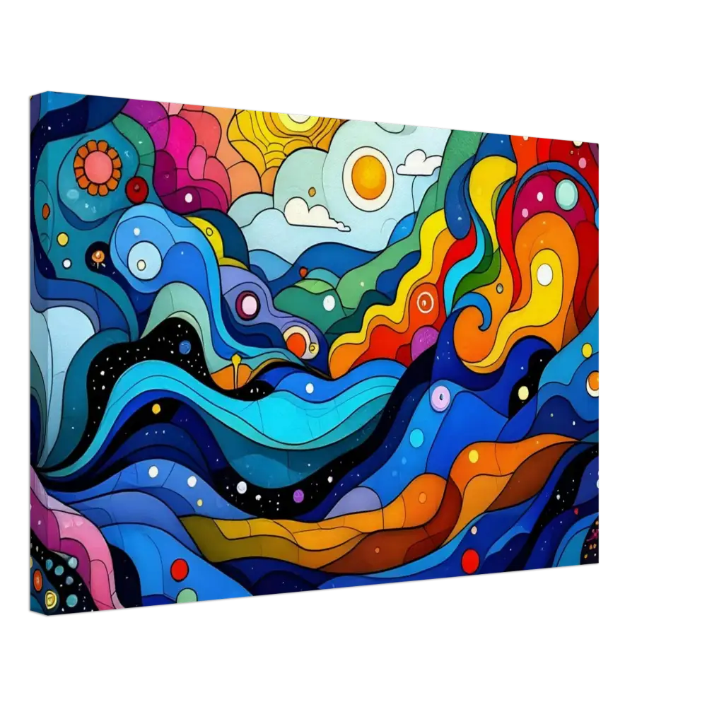 Colorful abstract landscape painting on Canvas Print Layered Spectrum Wall Art