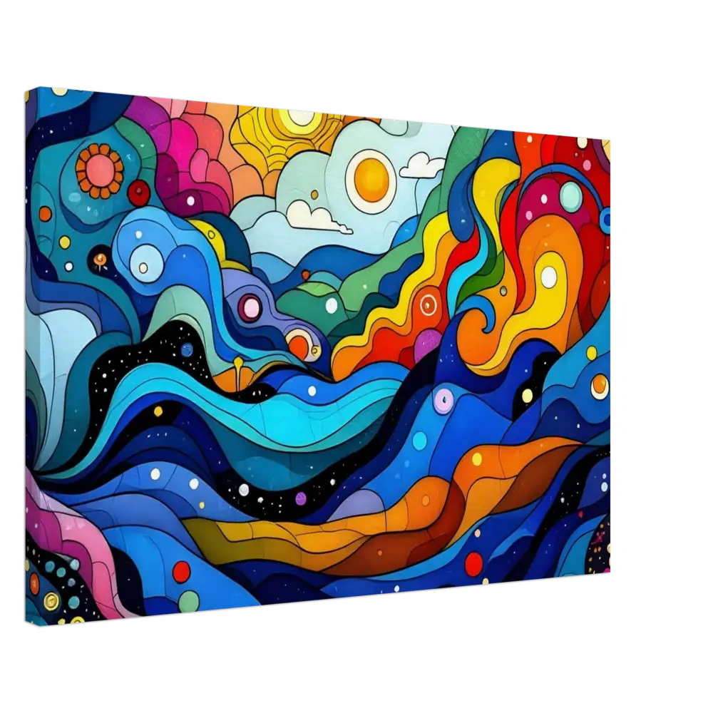 Colorful abstract layered spectrum canvas print for vibrant psychedelic wall art