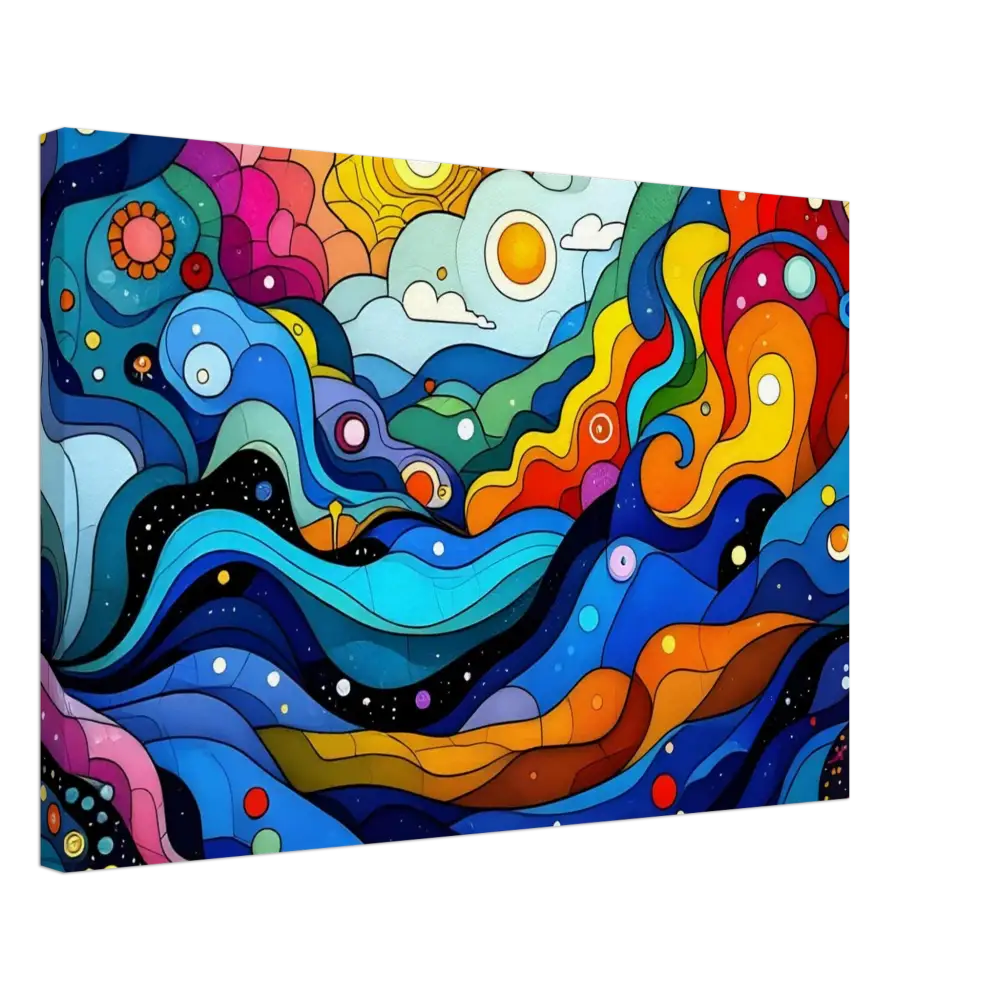 Colorful abstract art canvas print titled Layered Spectrum for vibrant wall décor