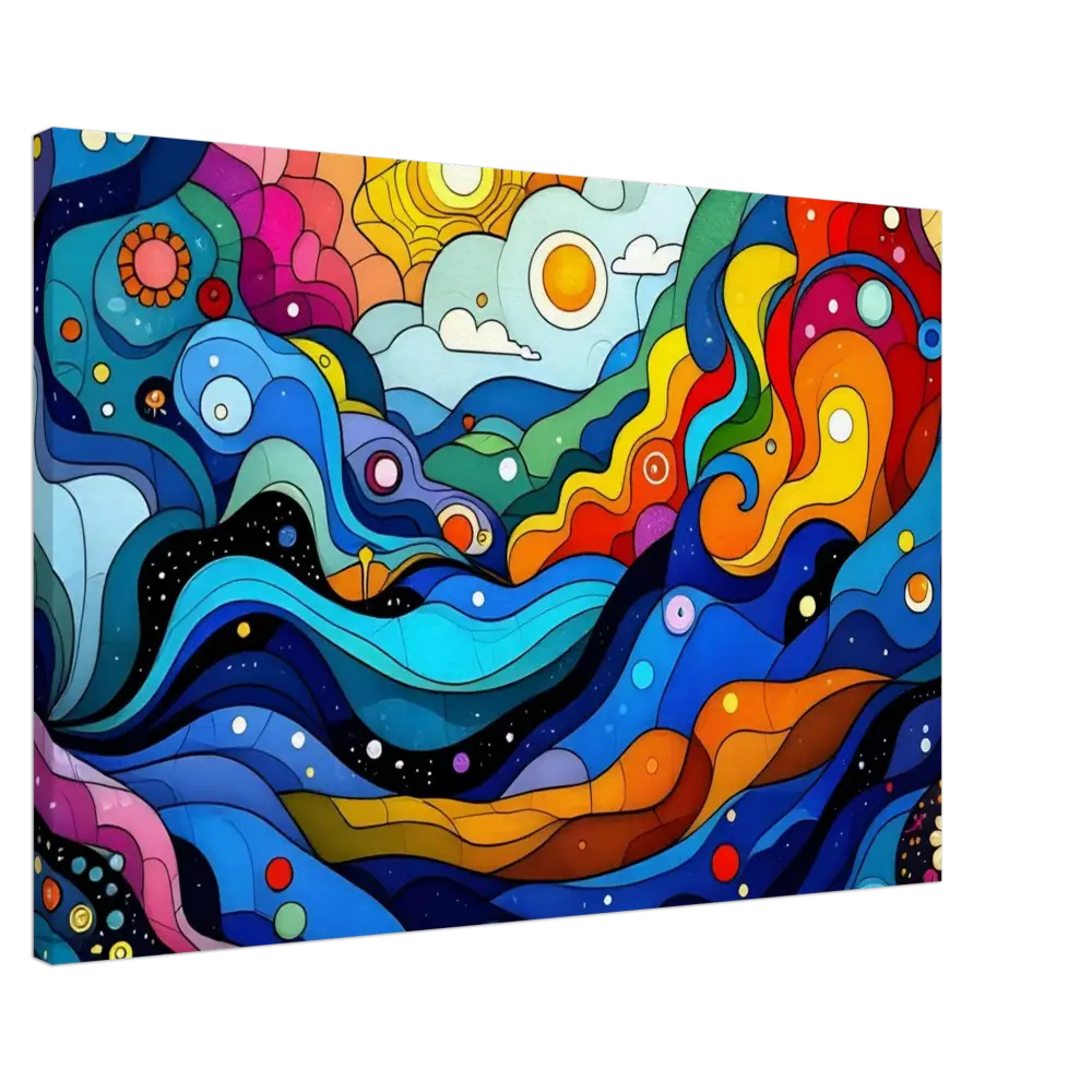 Colorful abstract landscape painting on Canvas Print Layered Spectrum Wall Art