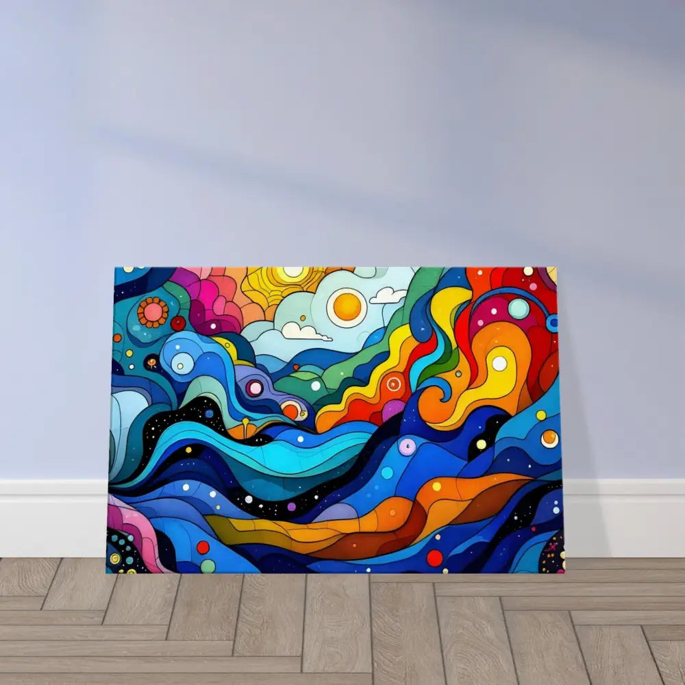 Colorful abstract painting Canvas Print Layered Spectrum Abstract Psychedelic Wall Art