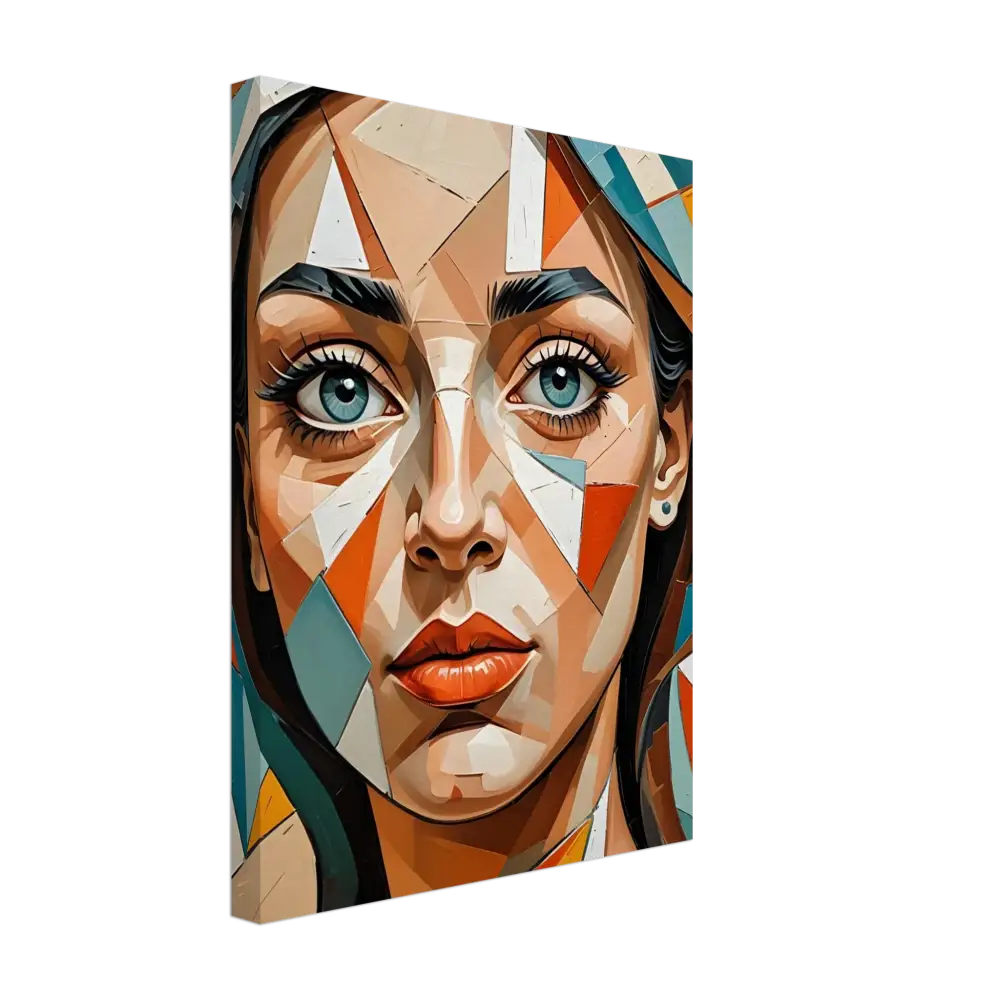 Abstract geometric portrait on PixiOnyx Dreamscape Canvas for modern art decor