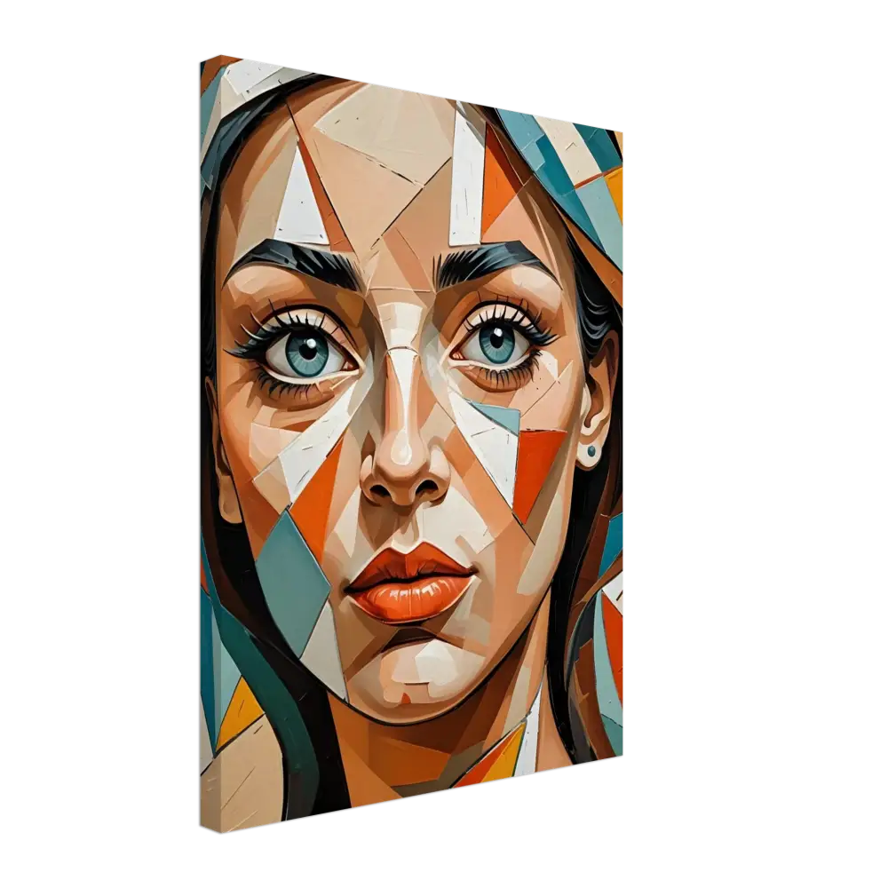Abstract geometric portrait of a woman on PixiOnyx Dreamscape Canvas