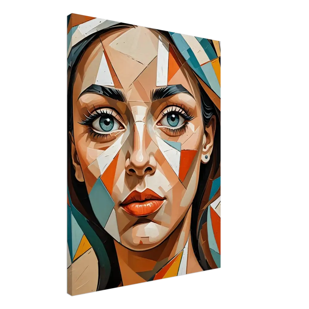 Abstract geometric portrait of a woman on PixiOnyx Dreamscape Canvas