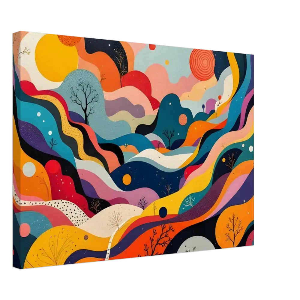 Colorful abstract landscape painting from PixiOnyx Dreamlike Abstract Decor Series