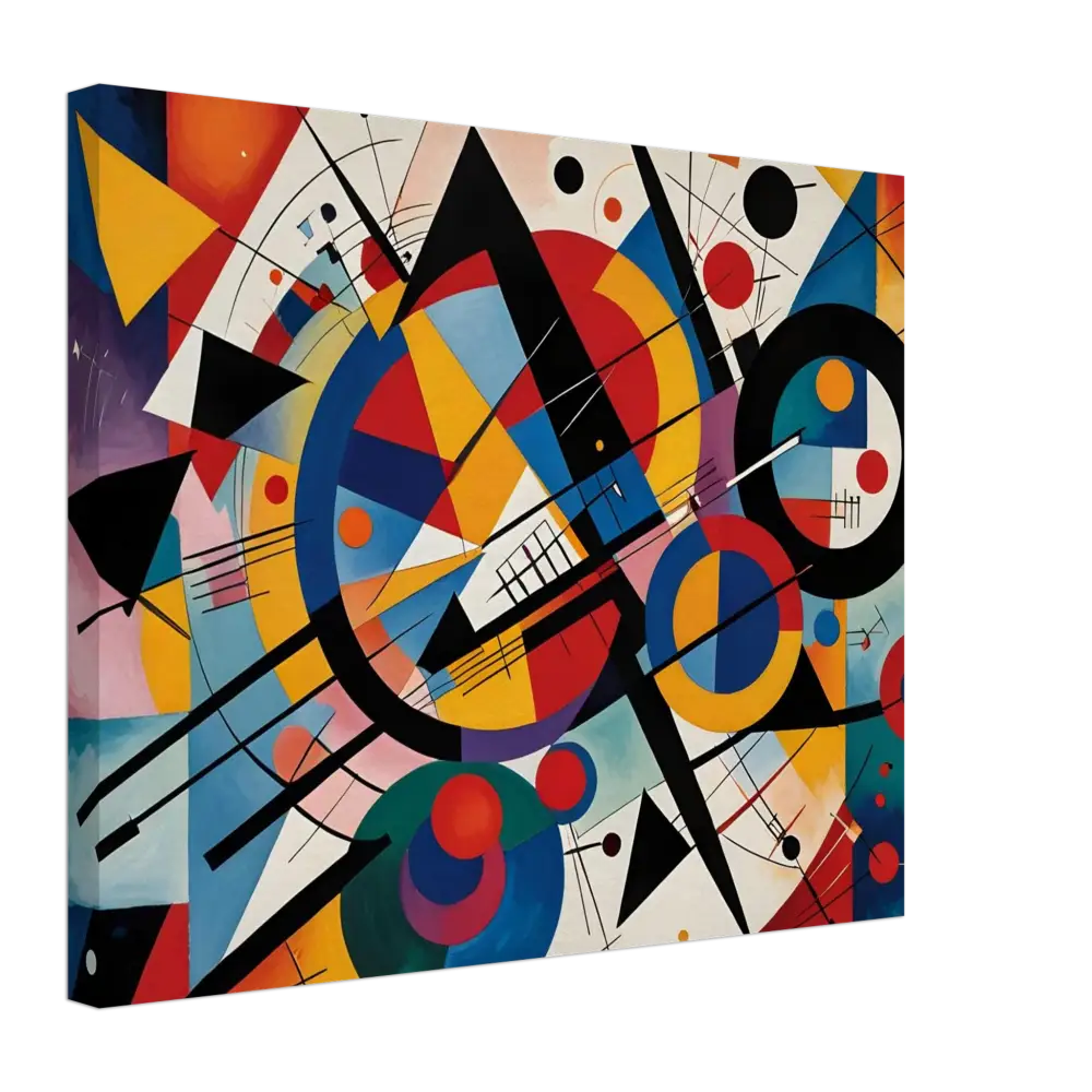 Abstract geometric painting on Canvas Rhythmic Geometry by PixiOnyx Abstract Artistry