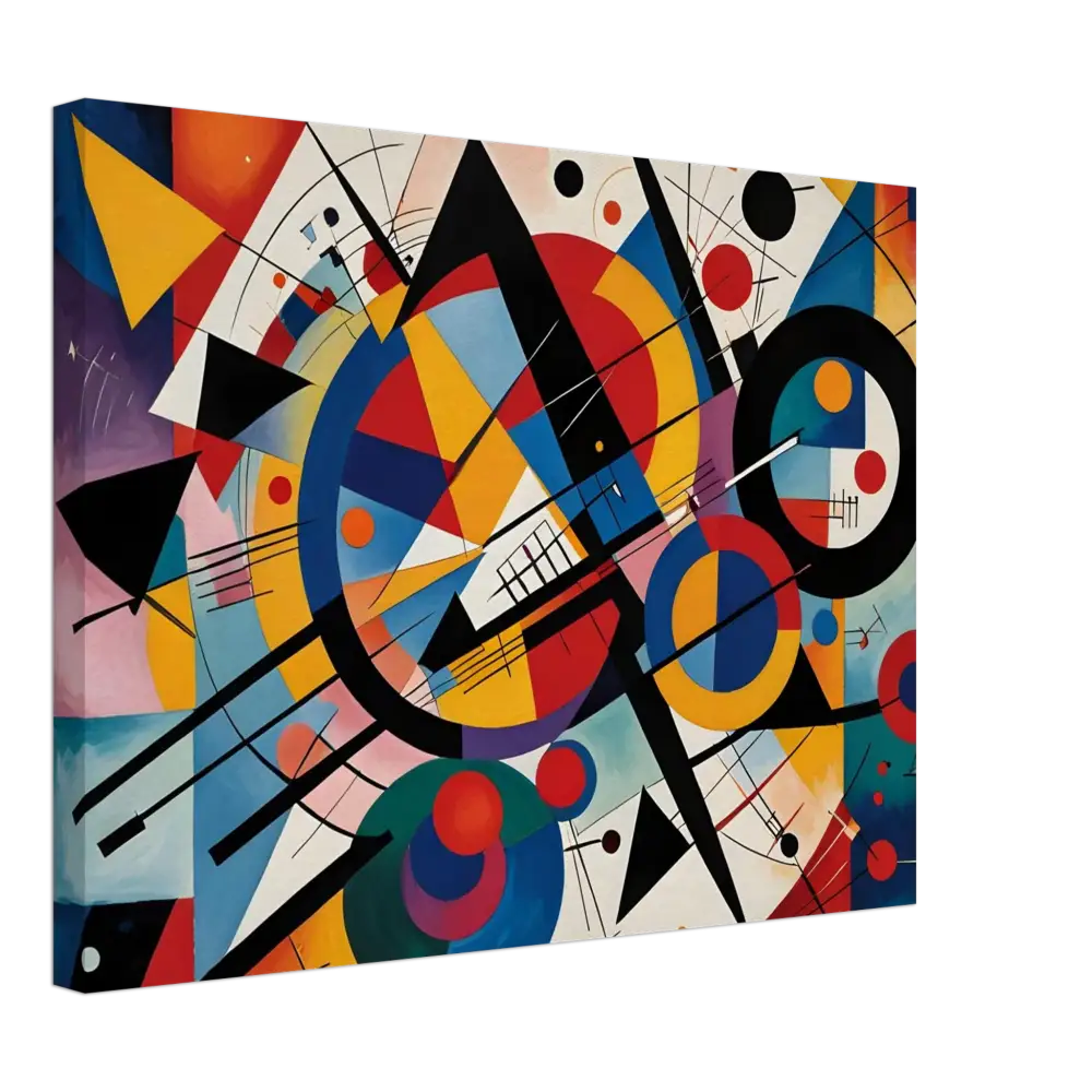 Abstract geometric painting on Canvas Rhythmic Geometry PixiOnyx Abstract Artistry