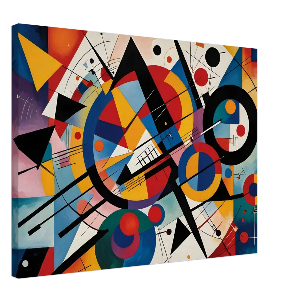 Abstract geometric painting on Canvas – Rhythmic Geometry by PixiOnyx Abstract Artistry