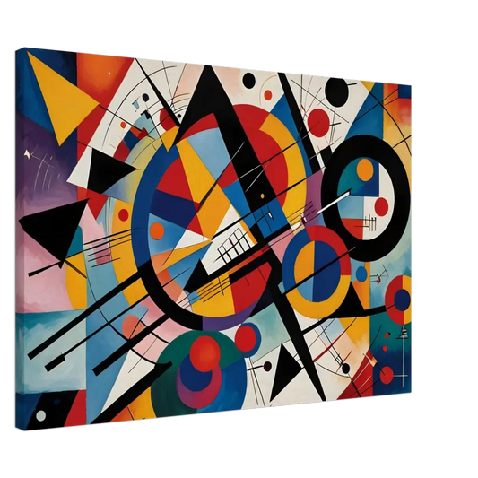 Abstract geometric painting on Canvas Rhythmic Geometry by PixiOnyx Abstract Artistry