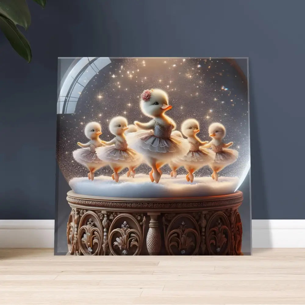 Duckling ballerina snow globe from PixiOnyx Whimsical Winter Print product image