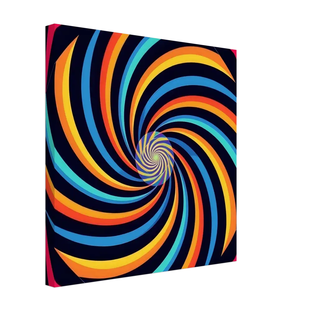 Colorful spiral optical illusion on Canvas Spirograph Swirl by PixiOnyx Modern Geometry