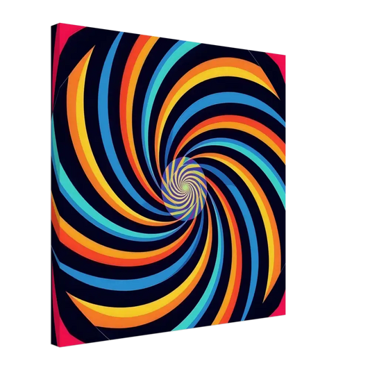 Colorful swirling vortex pattern on Canvas Spirograph Swirl by PixiOnyx Modern Geometry