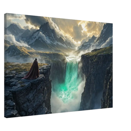 Fantasy landscape canvas print from PixiOnyx immersive nature display The Edge of Silence