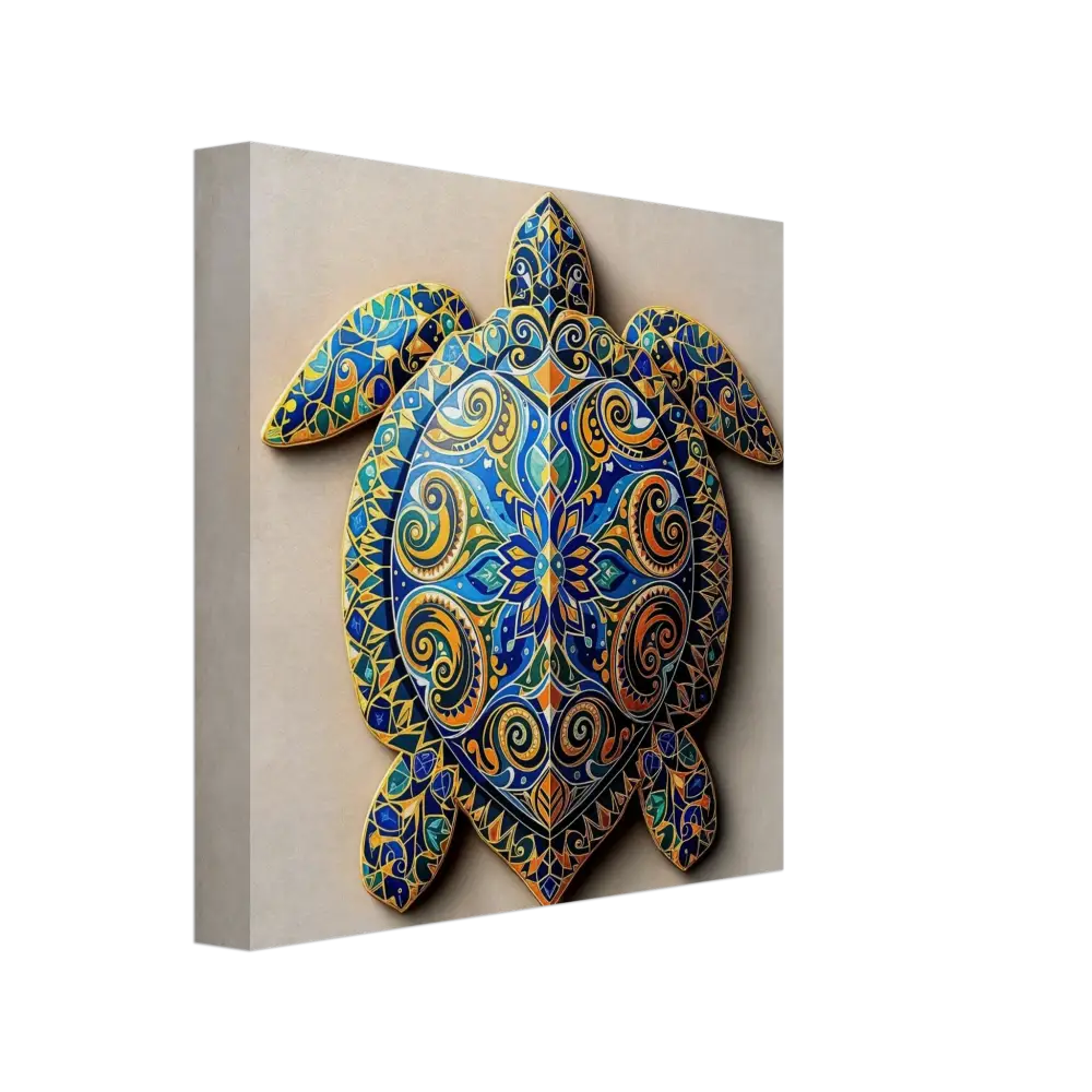 Ornate turtle wall art on Canvas Turtle Sigil Shell of Patterns by PixiOnyx