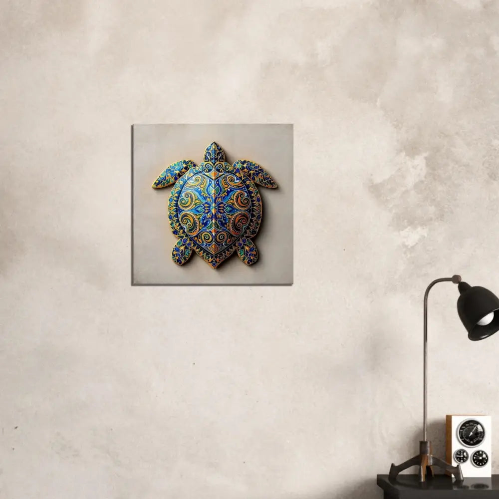 Ornate turtle wall art on Canvas Turtle Sigil Shell of Patterns PixiOnyx Kaleidoscopic Totem