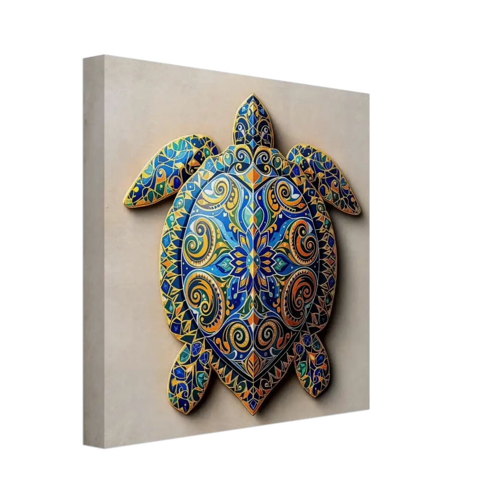 Ornate turtle wall art on Canvas Turtle Sigil Shell of Patterns by PixiOnyx
