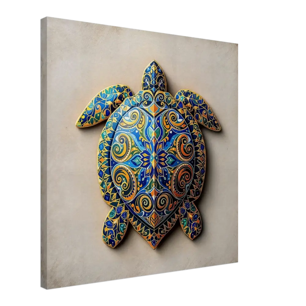 Ornate turtle wall art from Canvas Turtle Sigil Shell of Patterns by PixiOnyx