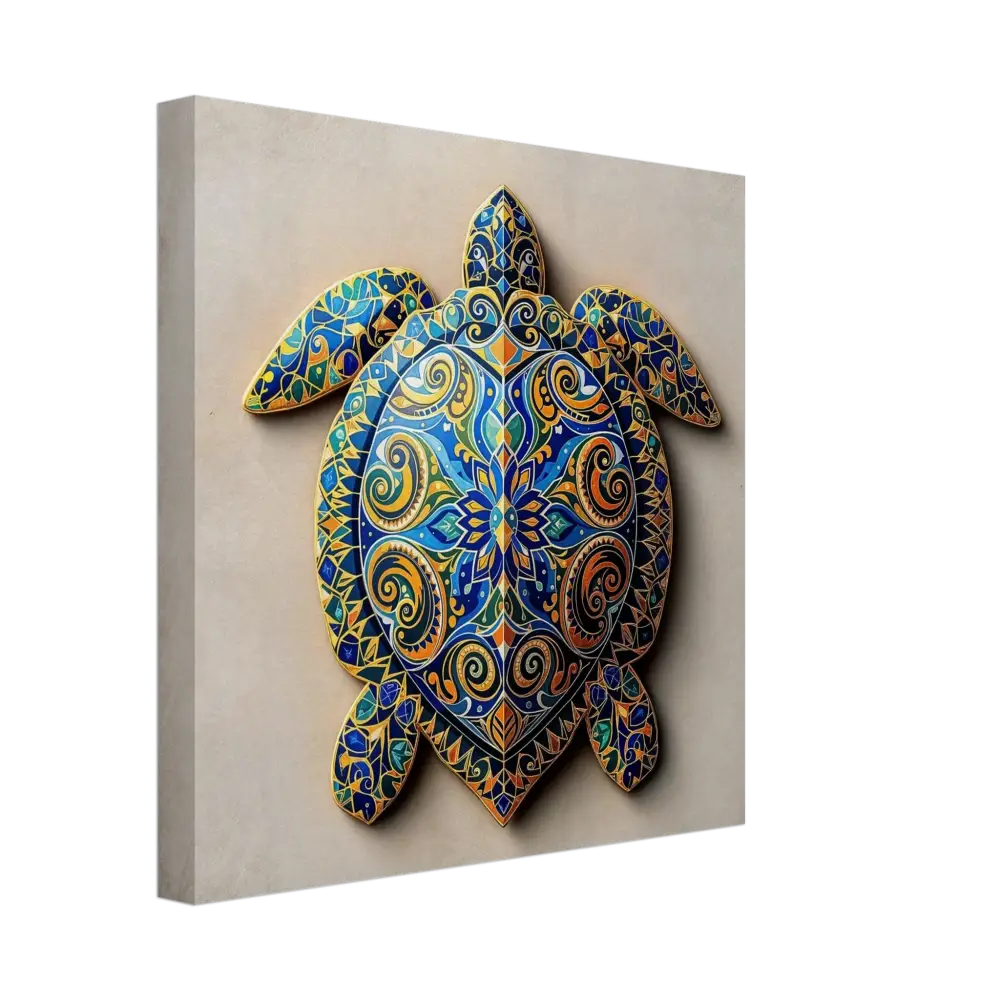 Ornate turtle wall art on Canvas Turtle Sigil Shell of Patterns by PixiOnyx