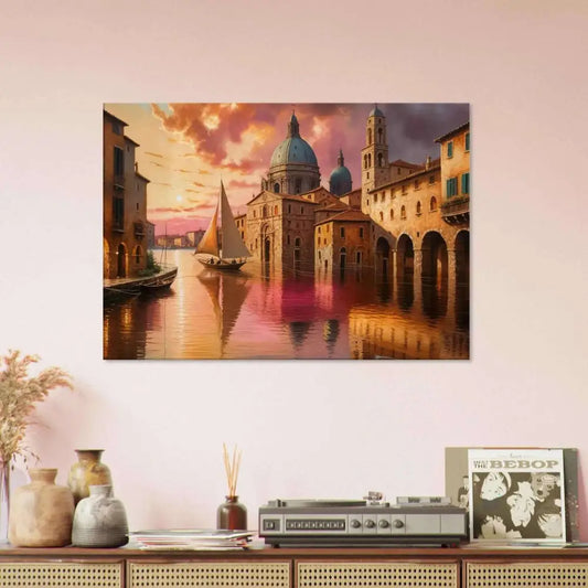 Vibrant Venetian Reverie painting on artist-grade cotton canvas with fade-resistant inks
