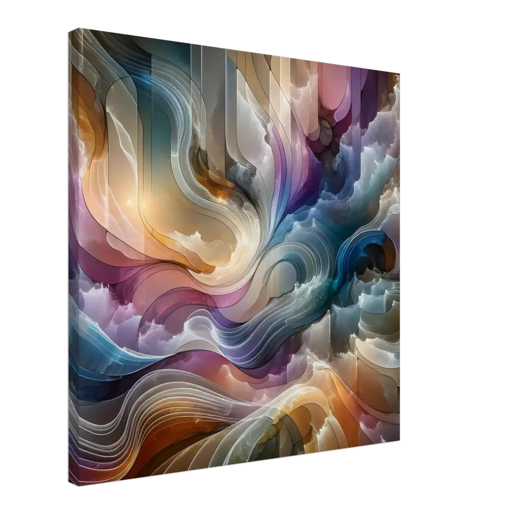 Abstract swirling colorful artwork on Canvas Wall Art – Celestial Layer Flux by PixiOnyx