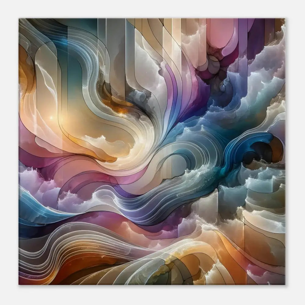 Abstract swirling colorful artwork on Canvas Wall Art Celestial Layer Flux by PixiOnyx