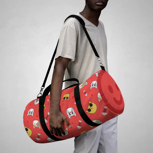 Cat Lover’s Duffel Bag Cute Animal Gym Pet Travel Tote Gifts for Owners Red Print Large Bags