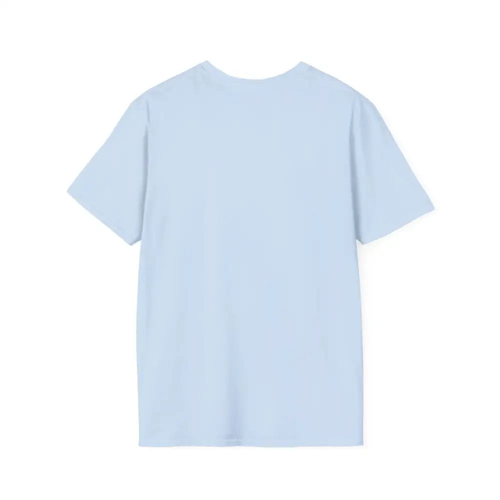 Light blue unisex softstyle t-shirt with ribbed collar retains seamless design reduces comfort