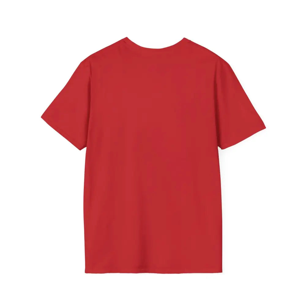 Plain red unisex softstyle t-shirt with ribbed collar retains seamless design reduces comfort