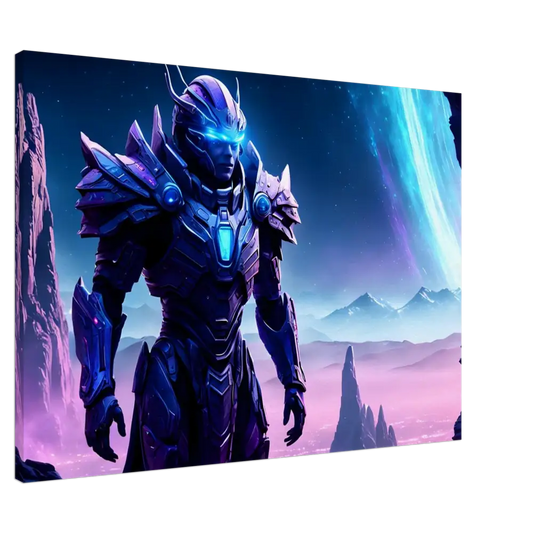 Futuristic armored warrior artwork from Celestial Vanguard Canvas Battleborn Starlight