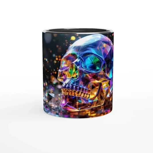 Ceramic Mug 11oz Crystal Skull Prism Psychedelic Sipware skull-themed coffee mug